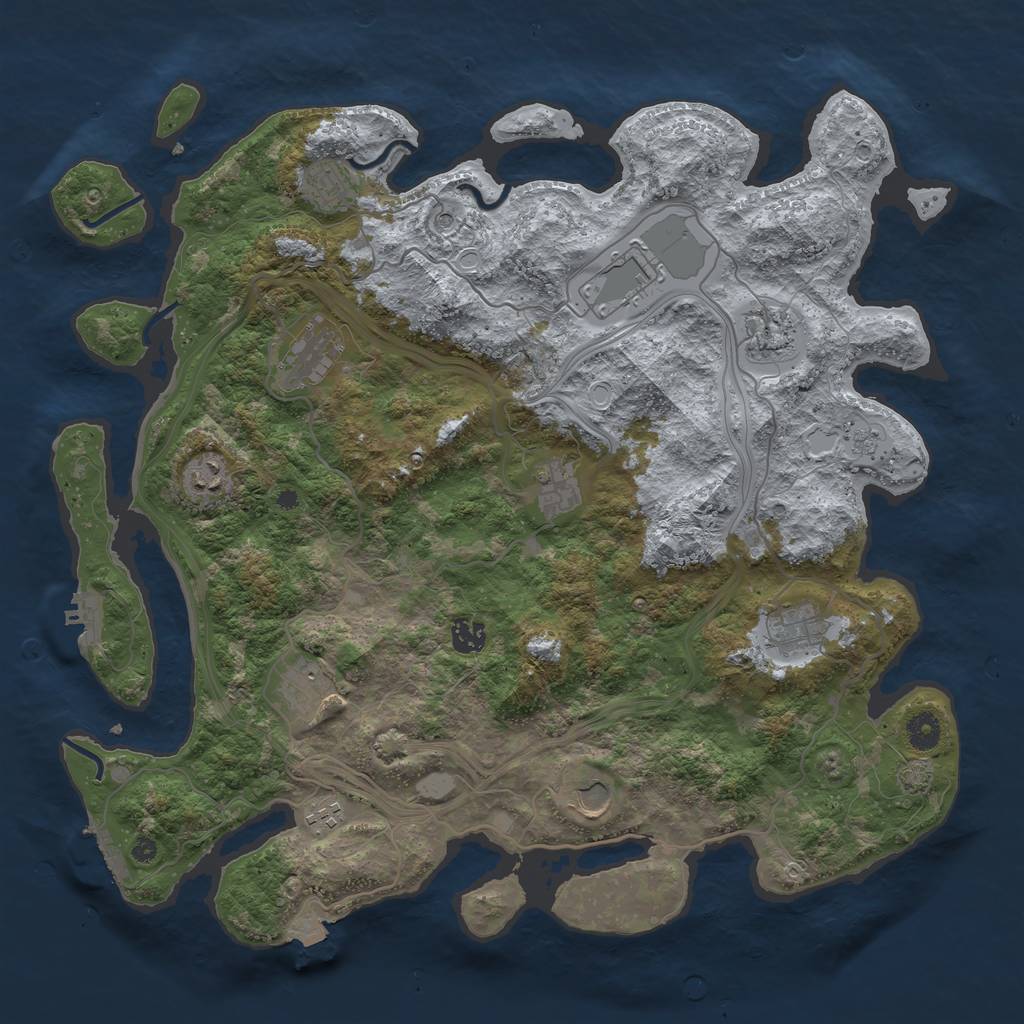 Rust Map: Procedural Map, Size: 4250, Seed: 917777709, 19 Monuments