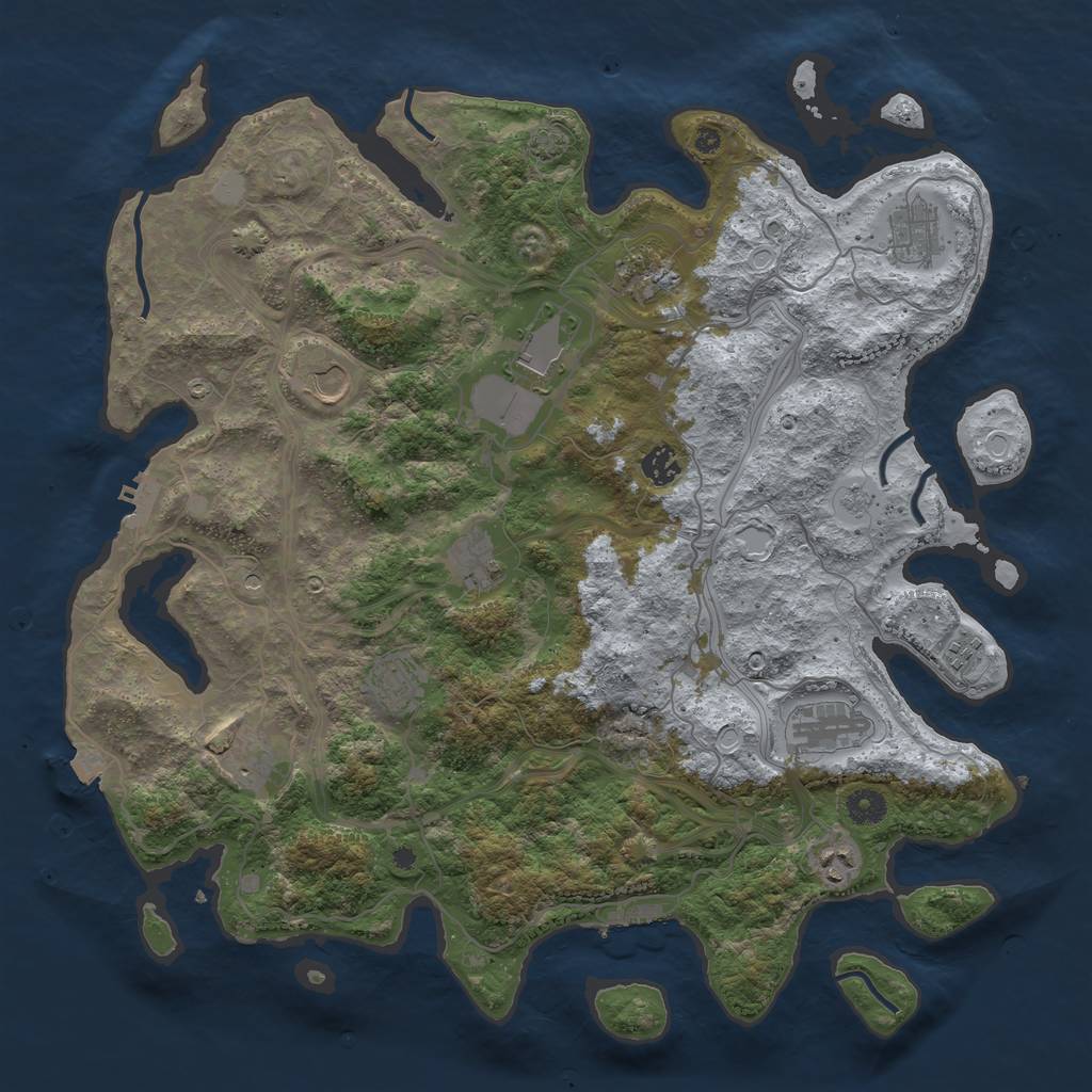 Rust Map: Procedural Map, Size: 4250, Seed: 1744656433, 19 Monuments
