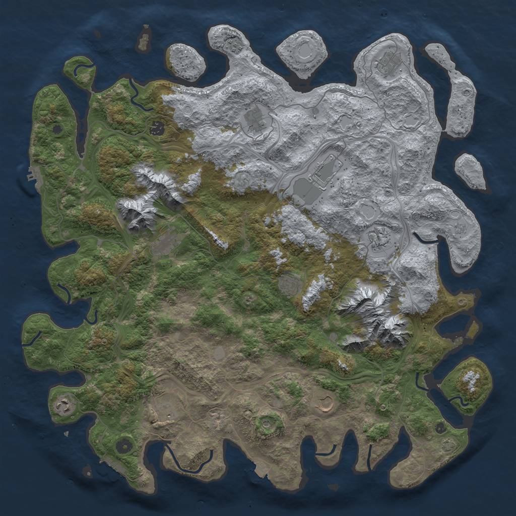 Rust Map: Procedural Map, Size: 5000, Seed: 79245, 19 Monuments
