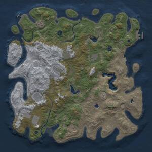 Thumbnail Rust Map: Procedural Map, Size: 4500, Seed: 1110814643, 15 Monuments