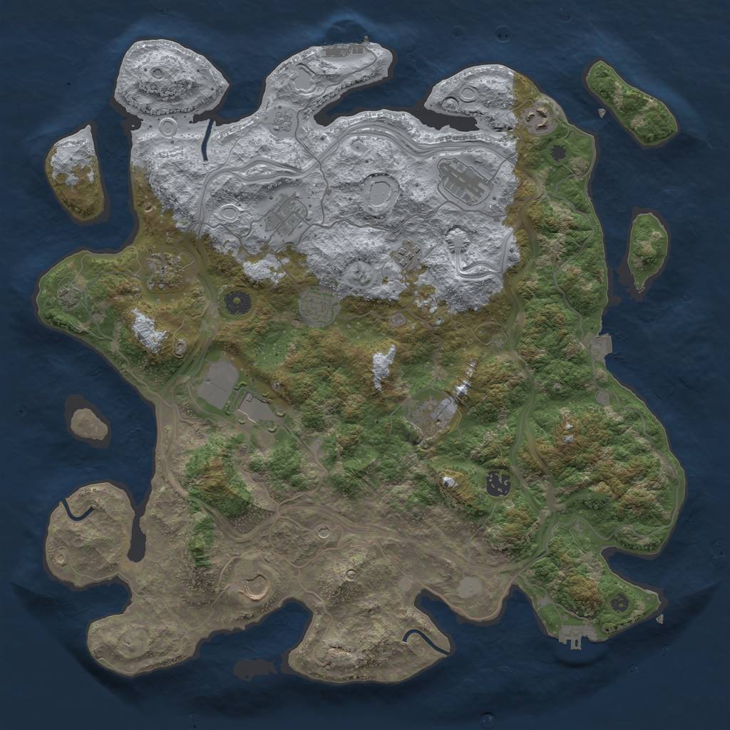 Rust Map: Procedural Map, Size: 4250, Seed: 79, 18 Monuments