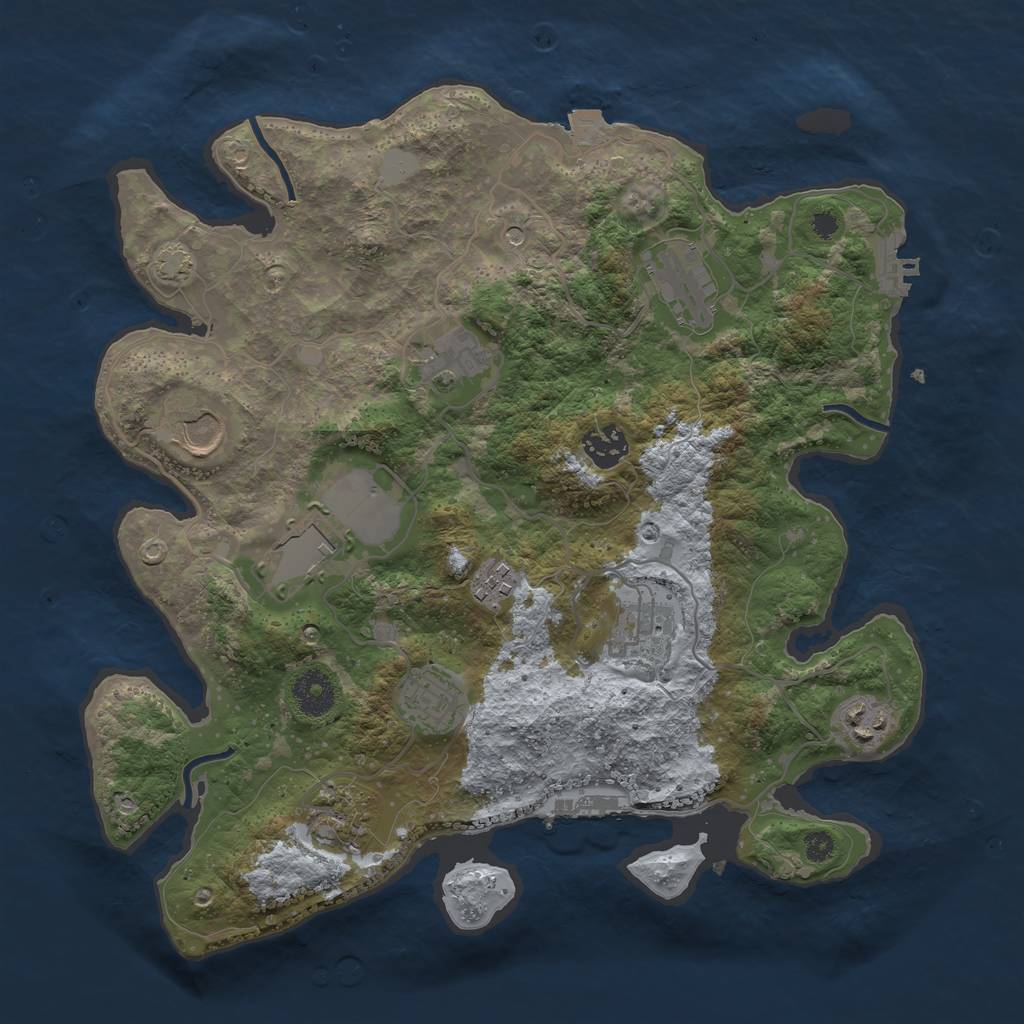 Rust Map: Procedural Map, Size: 3500, Seed: 2012141789, 17 Monuments