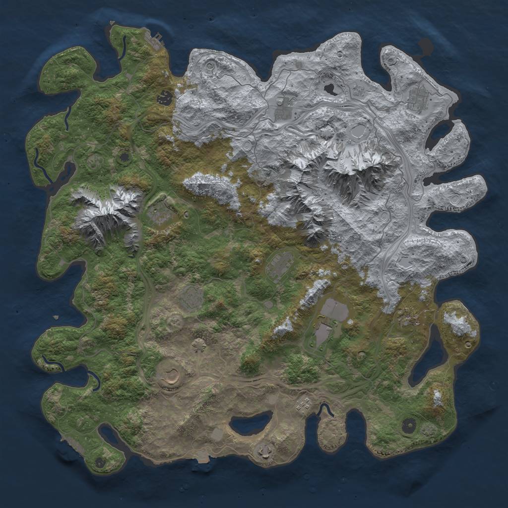 Rust Map: Procedural Map, Size: 5000, Seed: 76561199, 19 Monuments