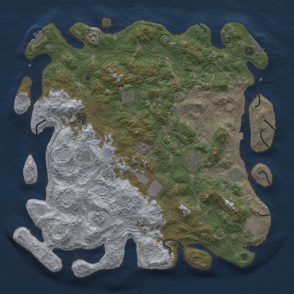 Rust Map: Procedural Map, Size: 4800, Seed: 1769249629, 18 Monuments