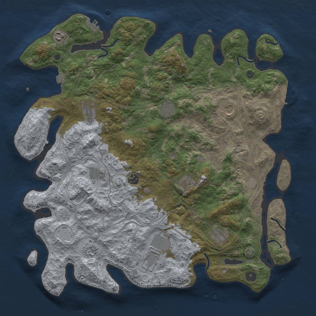 Rust Map: Procedural Map, Size: 4500, Seed: 937976748, 19 Monuments