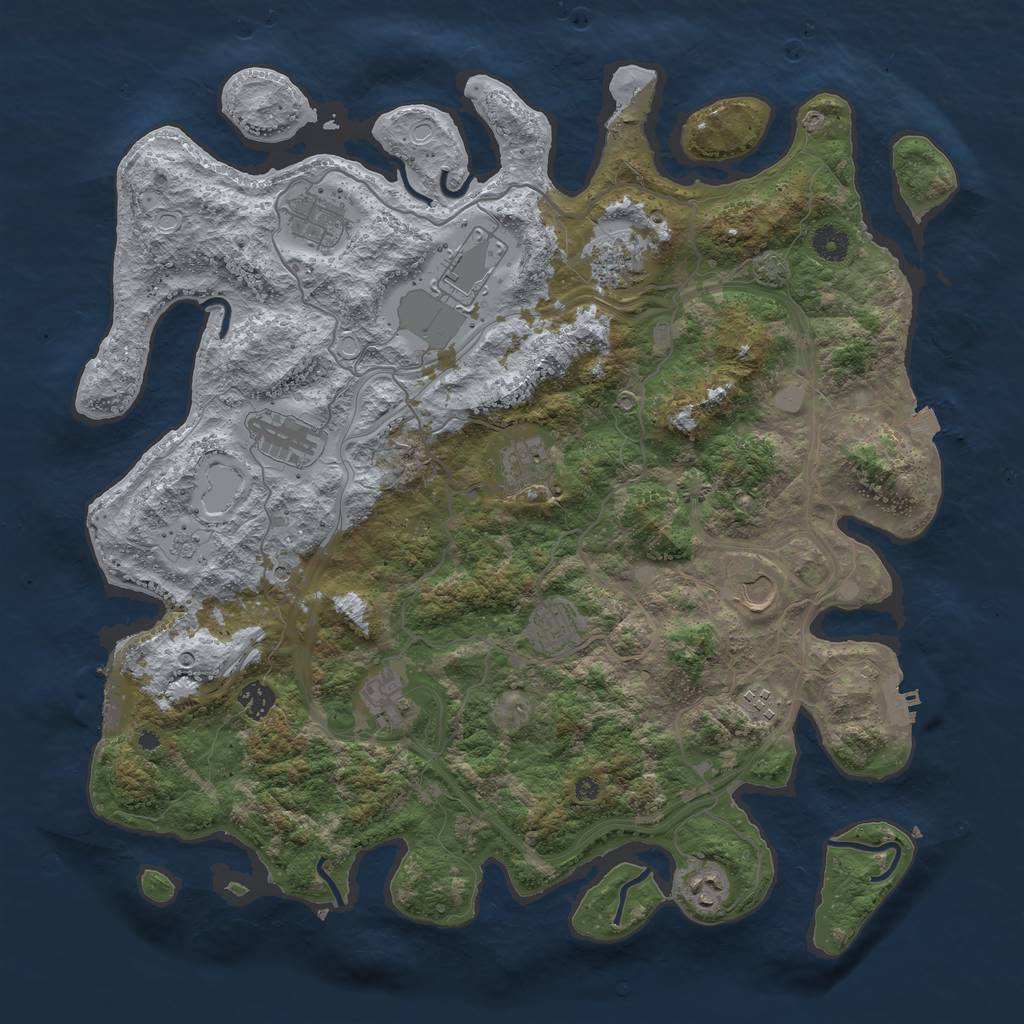 Rust Map: Procedural Map, Size: 4250, Seed: 4565343, 19 Monuments