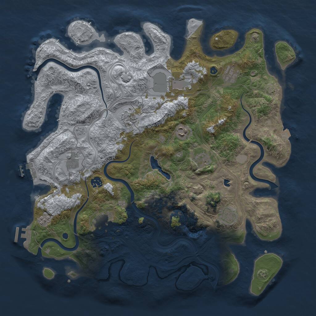 Rust Map: Procedural Map, Size: 4250, Seed: 4565343, 16 Monuments