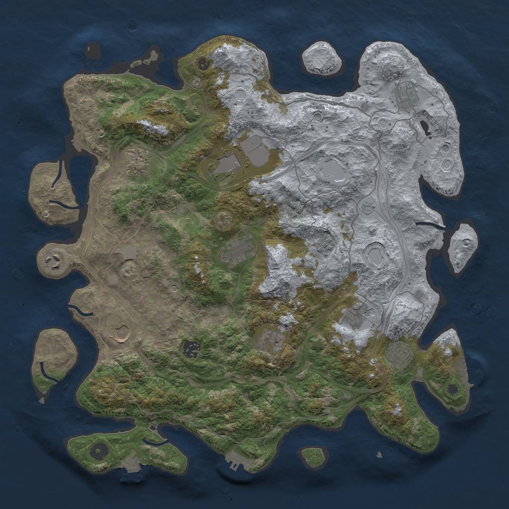 Rust Map: Procedural Map, Size: 4300, Seed: 70320243, 19 Monuments