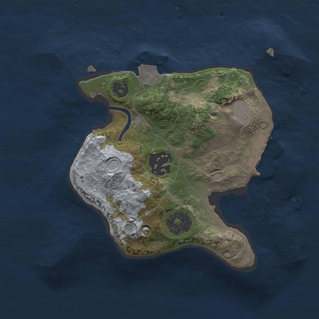 Rust Map: Procedural Map, Size: 2000, Seed: 671917567, 5 Monuments