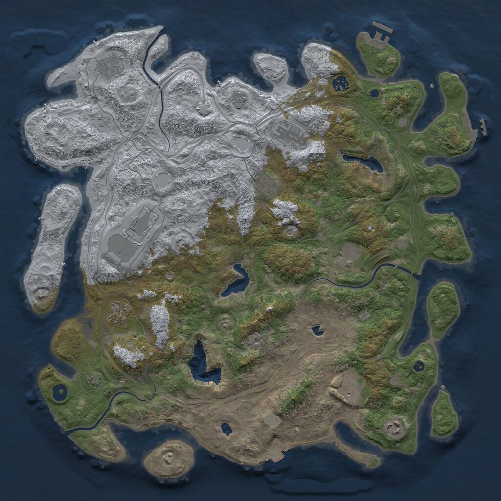 Rust Map: Procedural Map, Size: 4600, Seed: 13525478, 16 Monuments