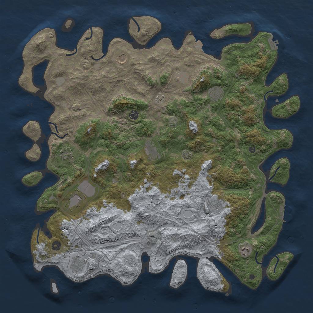 Rust Map: Procedural Map, Size: 4800, Seed: 1079843047, 19 Monuments