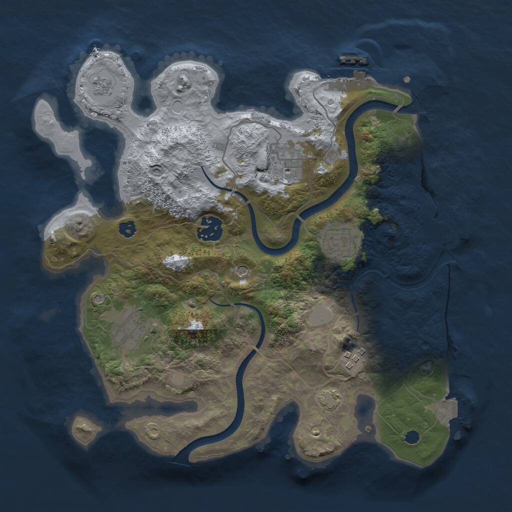 Rust Map: Procedural Map, Size: 3000, Seed: 11941, 11 Monuments