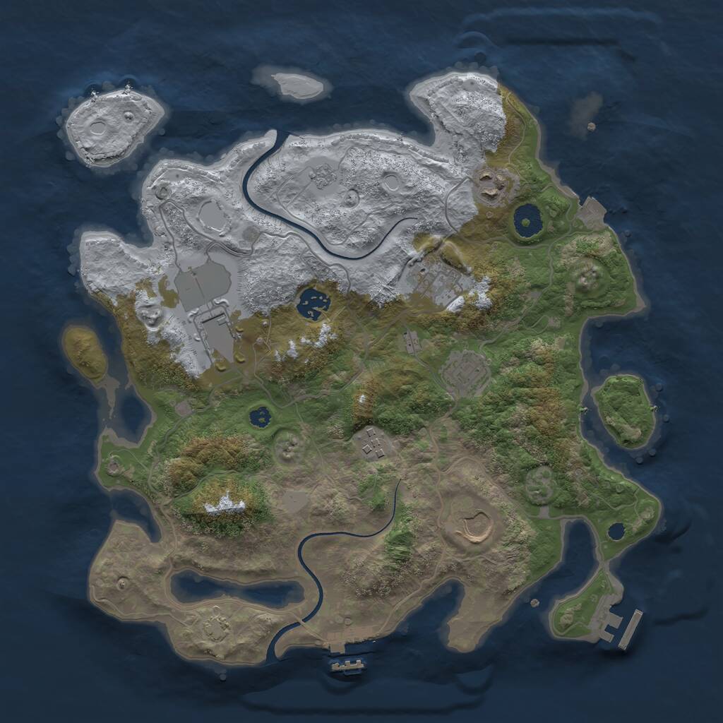 Rust Map: Procedural Map, Size: 3500, Seed: 603410175, 12 Monuments