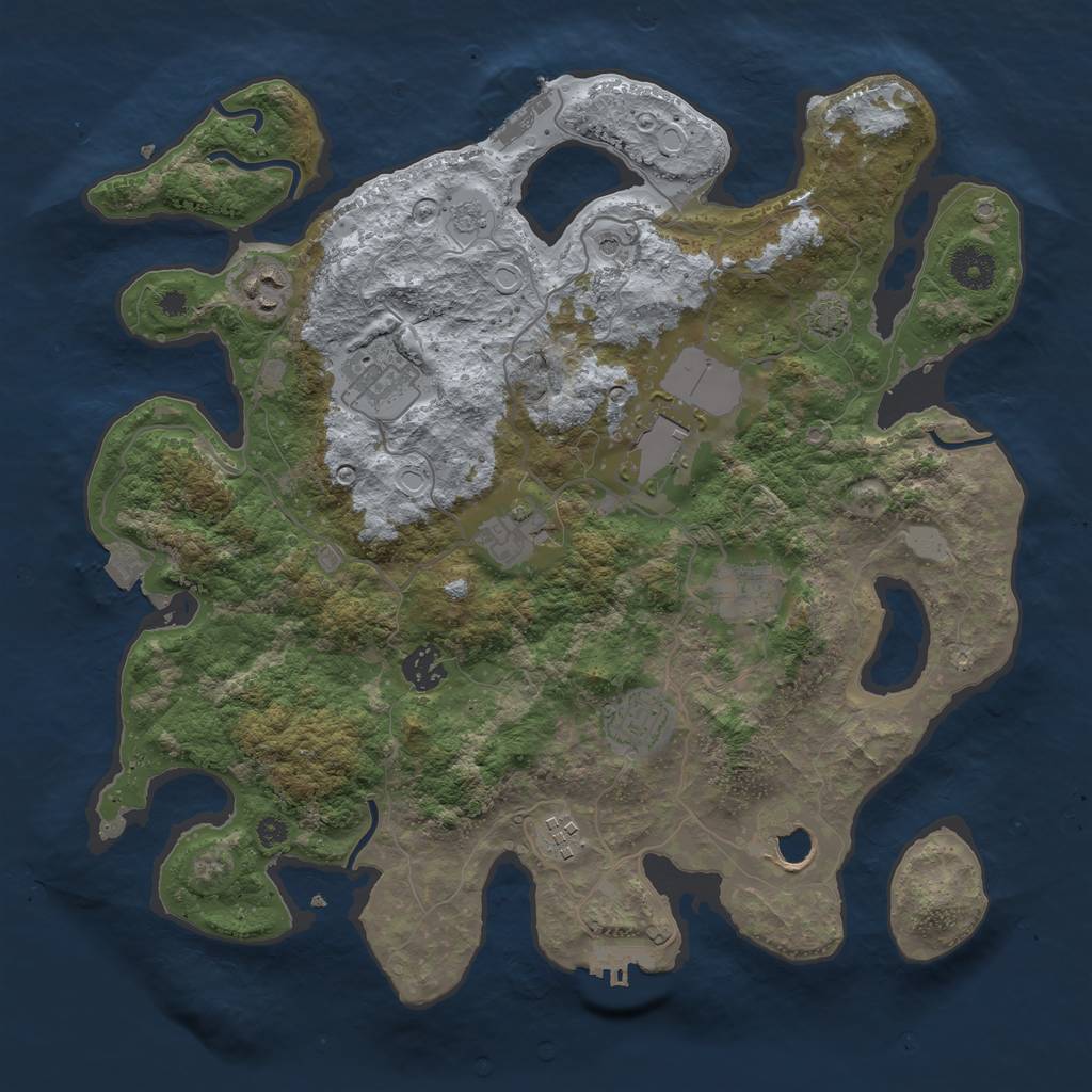 Rust Map: Procedural Map, Size: 3700, Seed: 183547, 17 Monuments