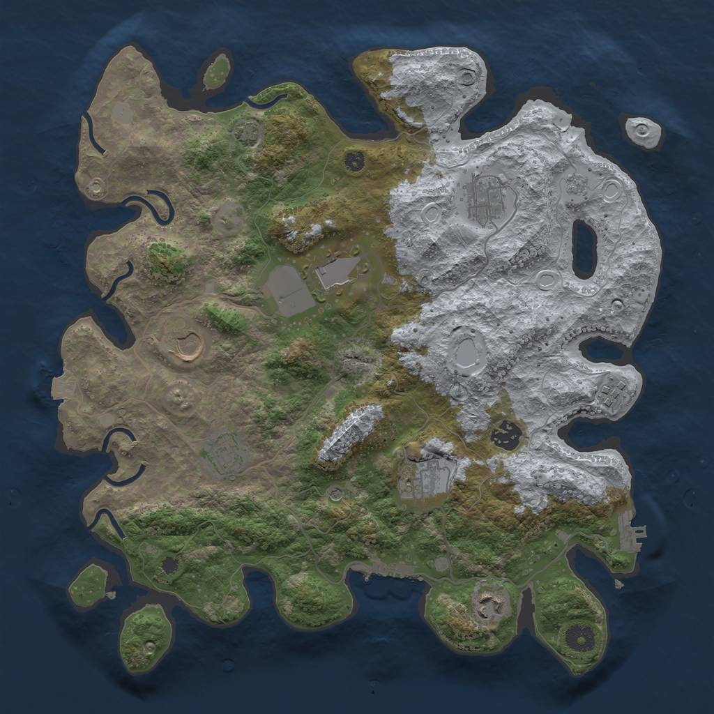 Rust Map: Procedural Map, Size: 3700, Seed: 153782, 16 Monuments