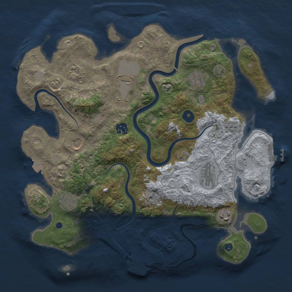 Rust Map: Procedural Map, Size: 3700, Seed: 662544, 15 Monuments