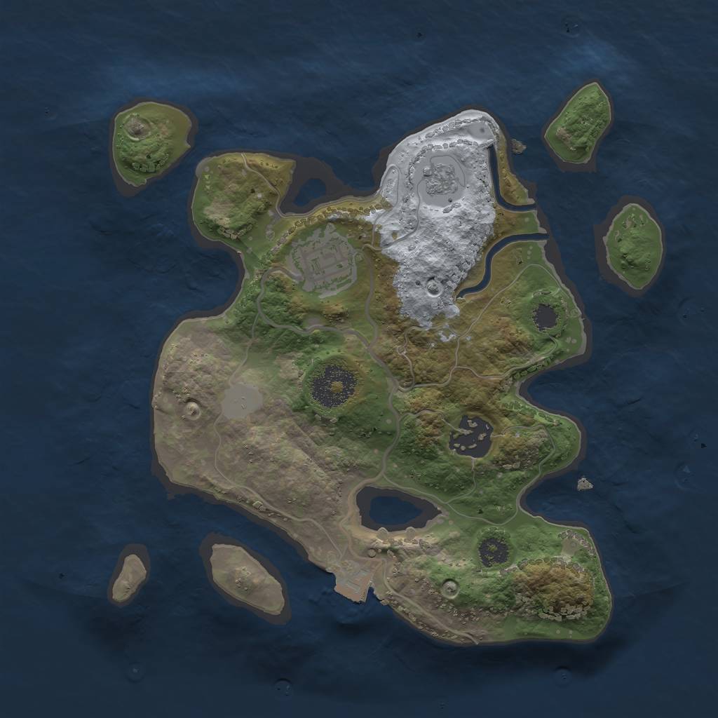 Rust Map: Procedural Map, Size: 2500, Seed: 532715196, 6 Monuments