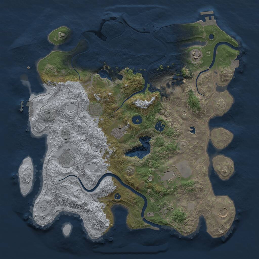 Rust Map: Procedural Map, Size: 4000, Seed: 89624321, 16 Monuments