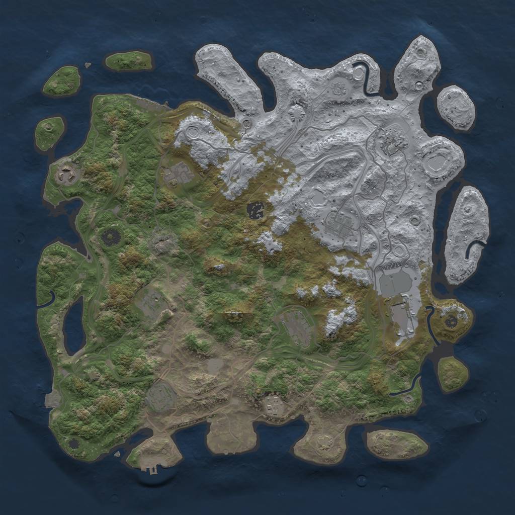 Rust Map: Procedural Map, Size: 4250, Seed: 1874684220, 18 Monuments