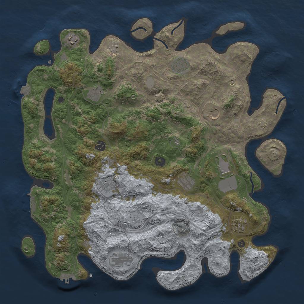 Rust Map: Procedural Map, Size: 4250, Seed: 38548246, 19 Monuments