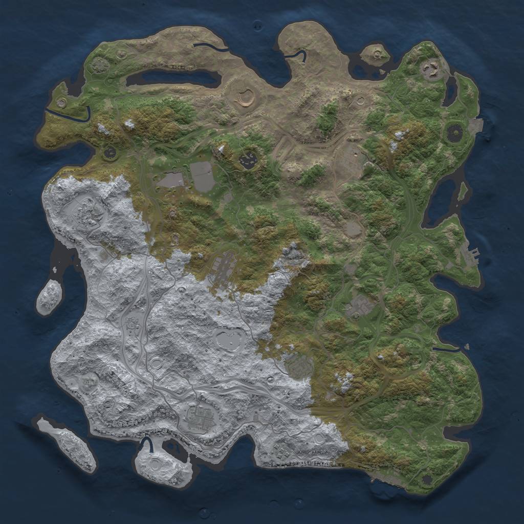 Rust Map: Procedural Map, Size: 4500, Seed: 952184508, 19 Monuments