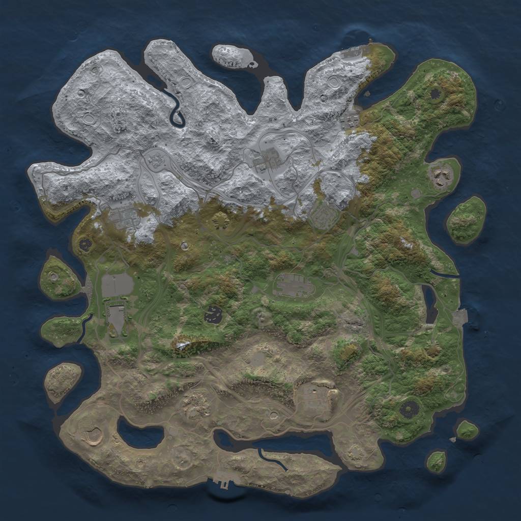 Rust Map: Procedural Map, Size: 4250, Seed: 369343020, 19 Monuments