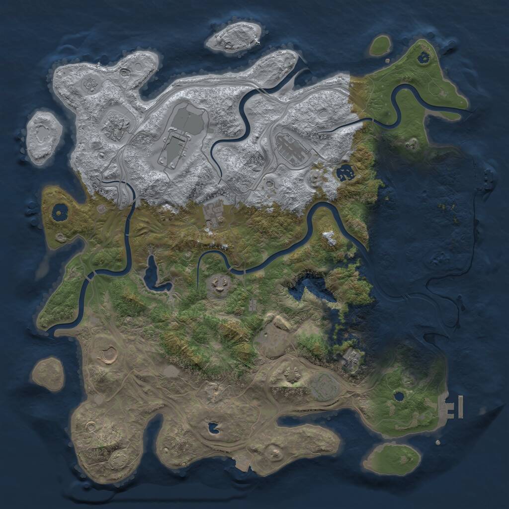 Rust Map: Procedural Map, Size: 4400, Seed: 97153000, 16 Monuments