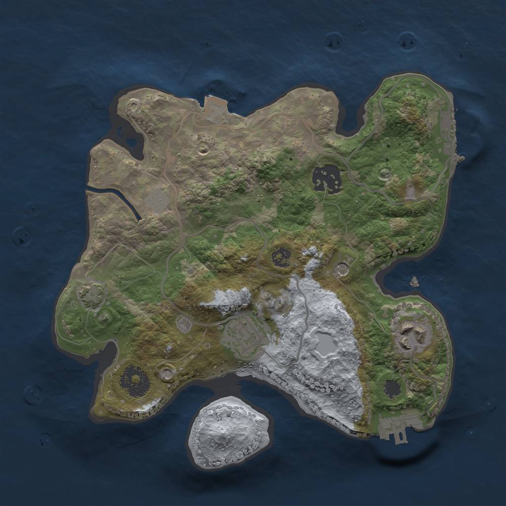 Rust Map: Procedural Map, Size: 2500, Seed: 1112542, 10 Monuments