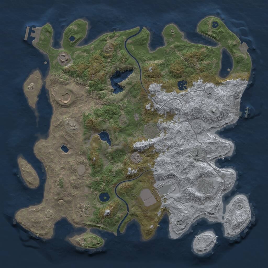 Rust Map: Procedural Map, Size: 4000, Seed: 62850524, 14 Monuments