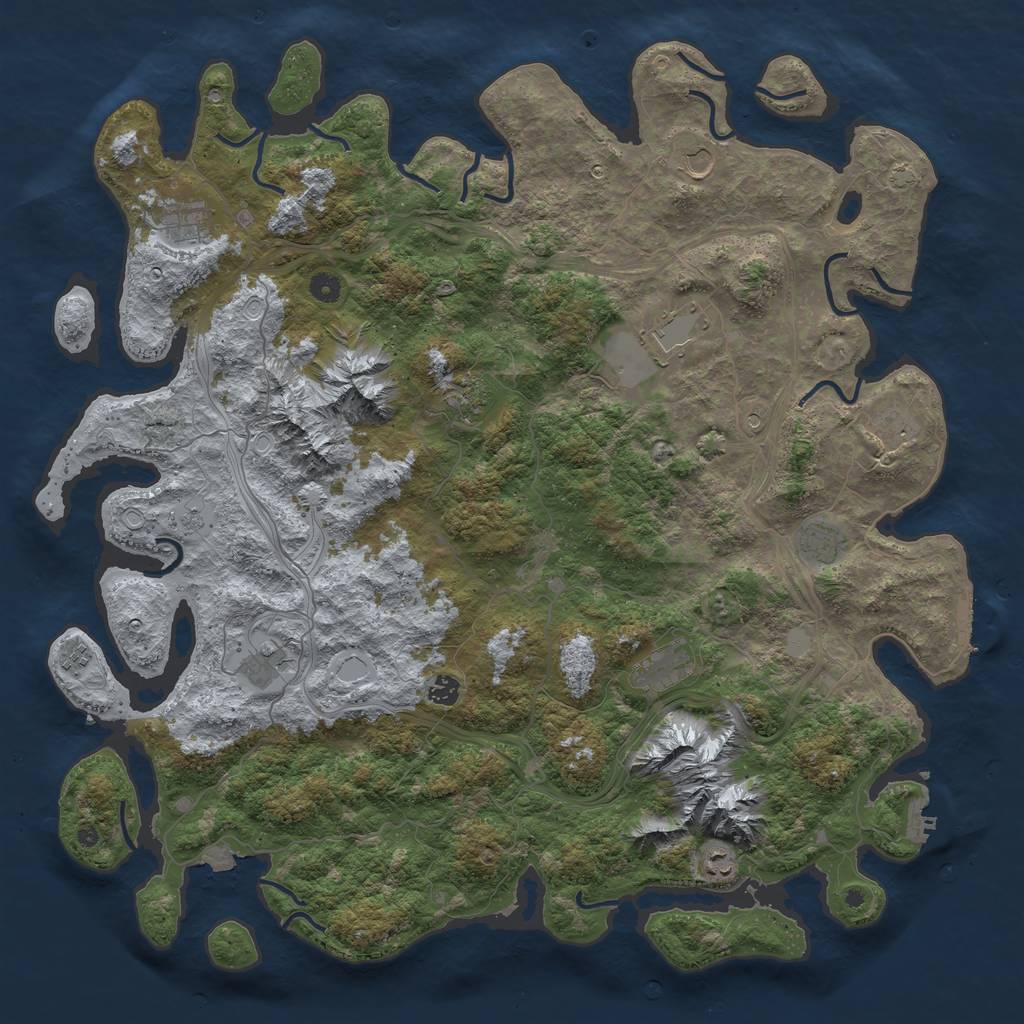 Rust Map: Procedural Map, Size: 5000, Seed: 1068270688, 19 Monuments