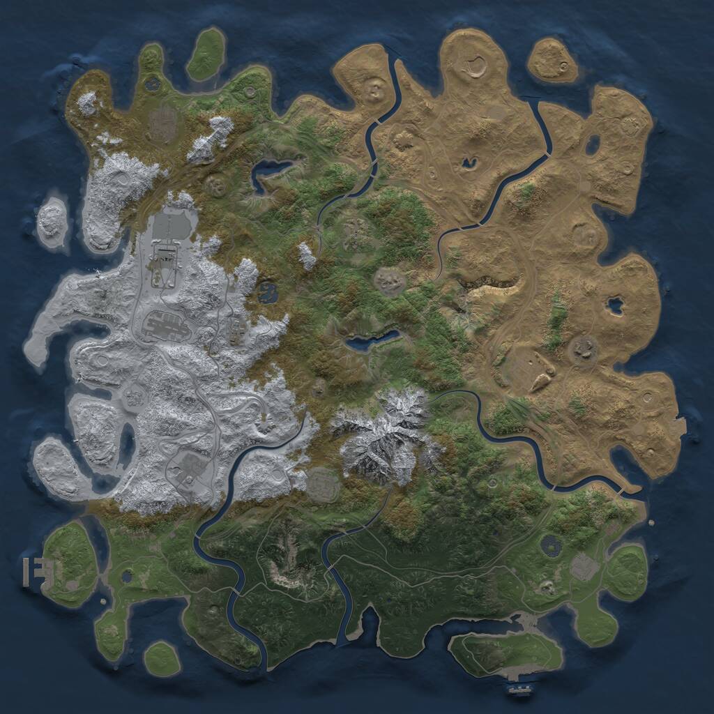 Rust Map: Procedural Map, Size: 5000, Seed: 1068270688, 19 Monuments