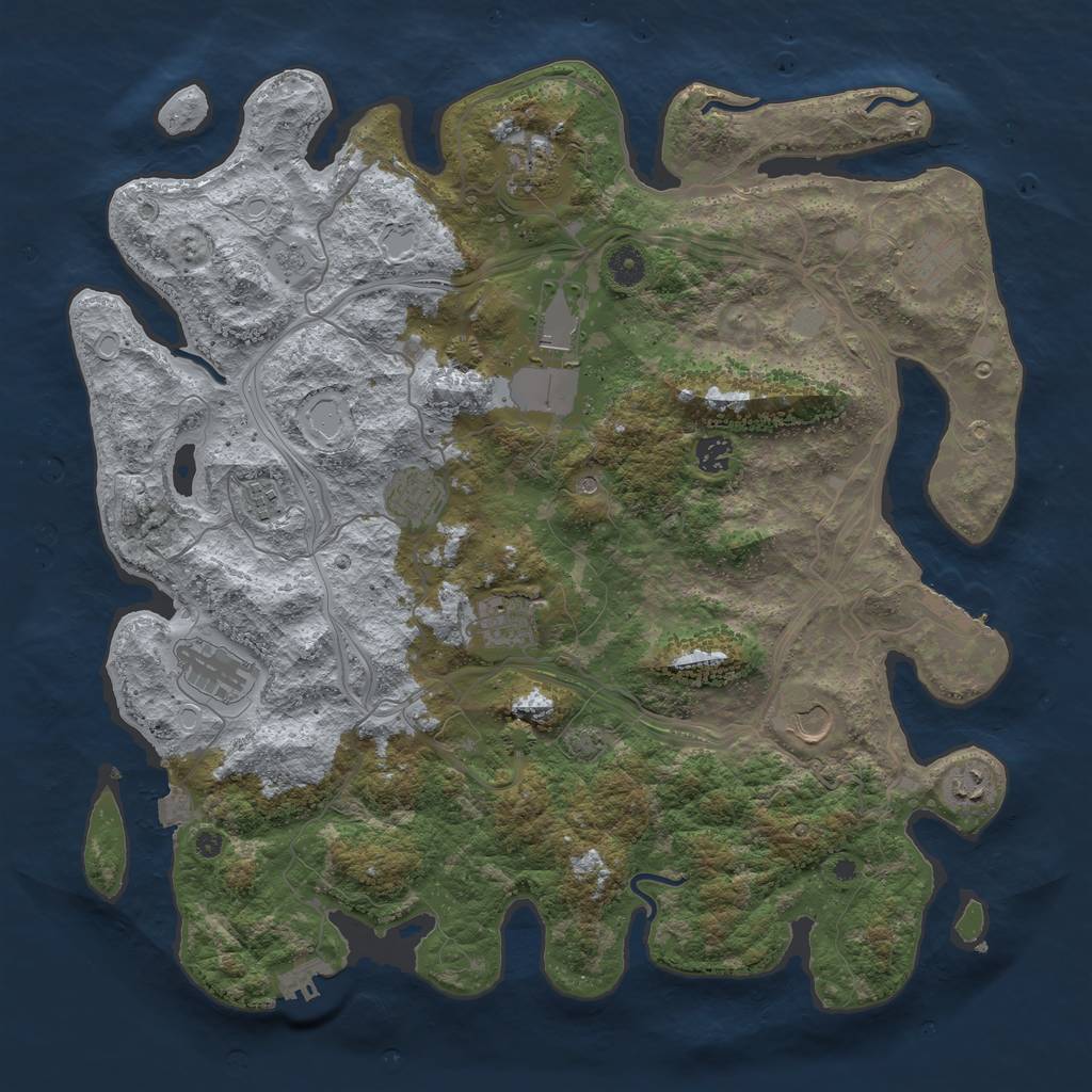 Rust Map: Procedural Map, Size: 4300, Seed: 76811509, 18 Monuments