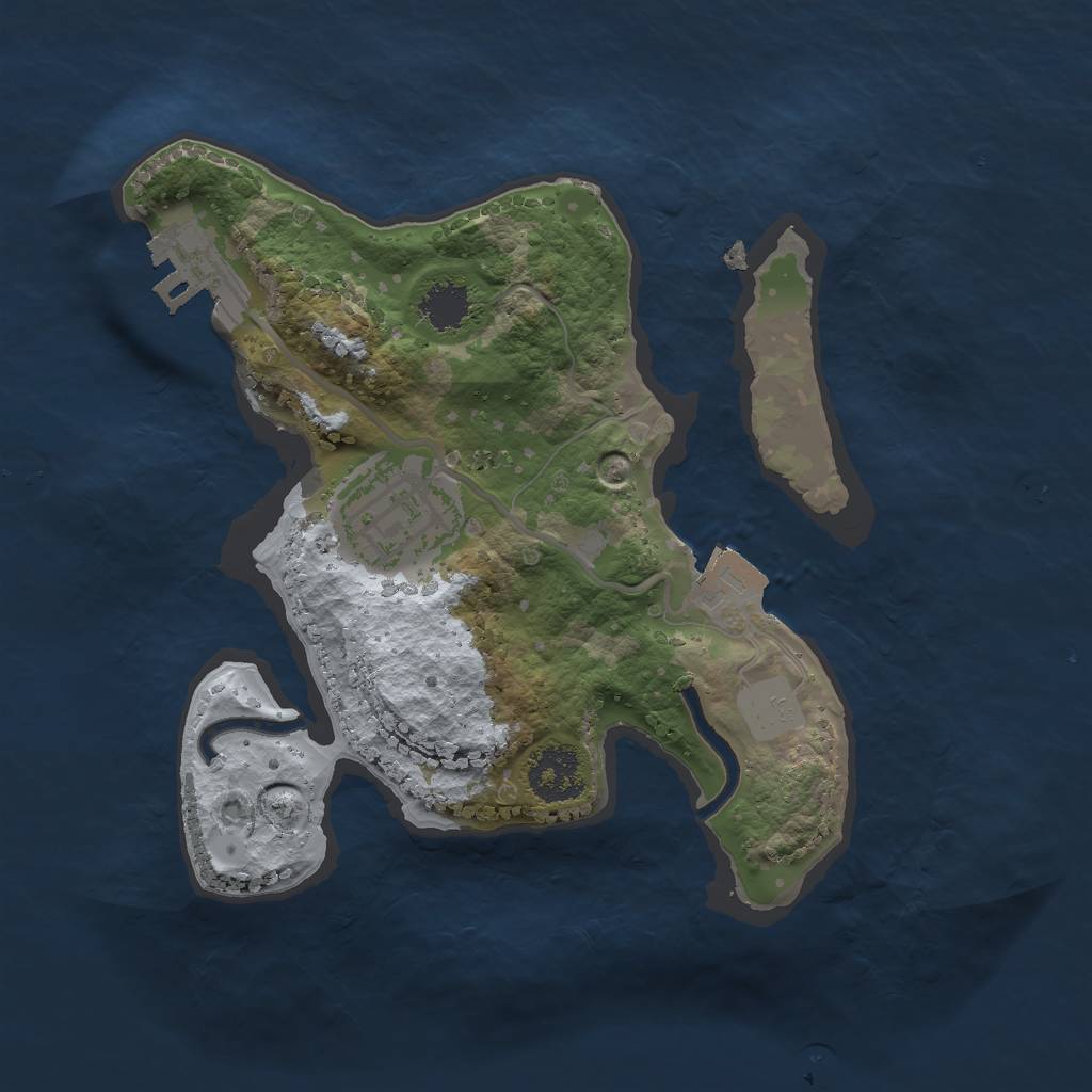 Rust Map: Procedural Map, Size: 2000, Seed: 1597978128, 5 Monuments