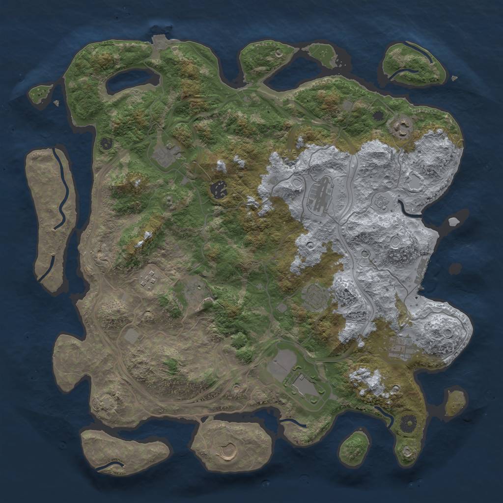 Rust Map: Procedural Map, Size: 4250, Seed: 1358153170, 17 Monuments