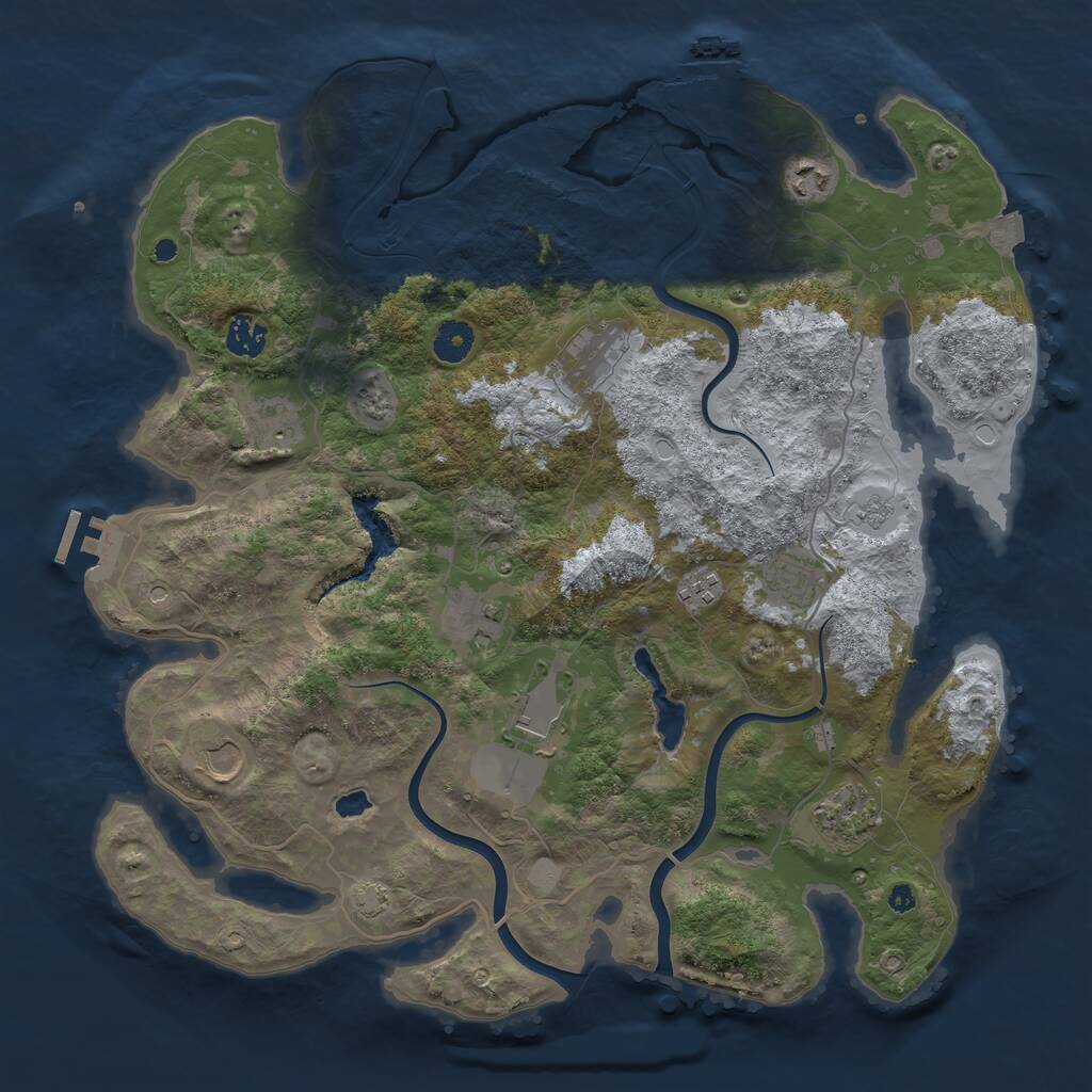 Rust Map: Procedural Map, Size: 4000, Seed: 2009545711, 16 Monuments