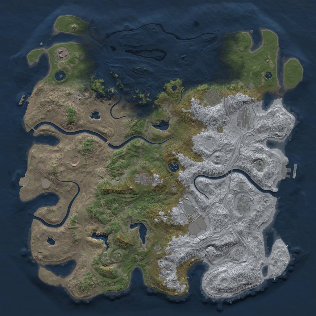 Rust Map: Procedural Map, Size: 4500, Seed: 57705056, 16 Monuments