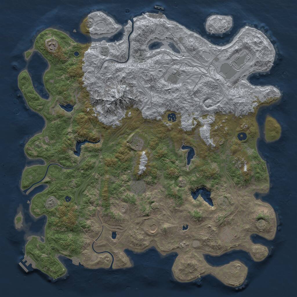 Rust Map: Procedural Map, Size: 5000, Seed: 39279, 16 Monuments