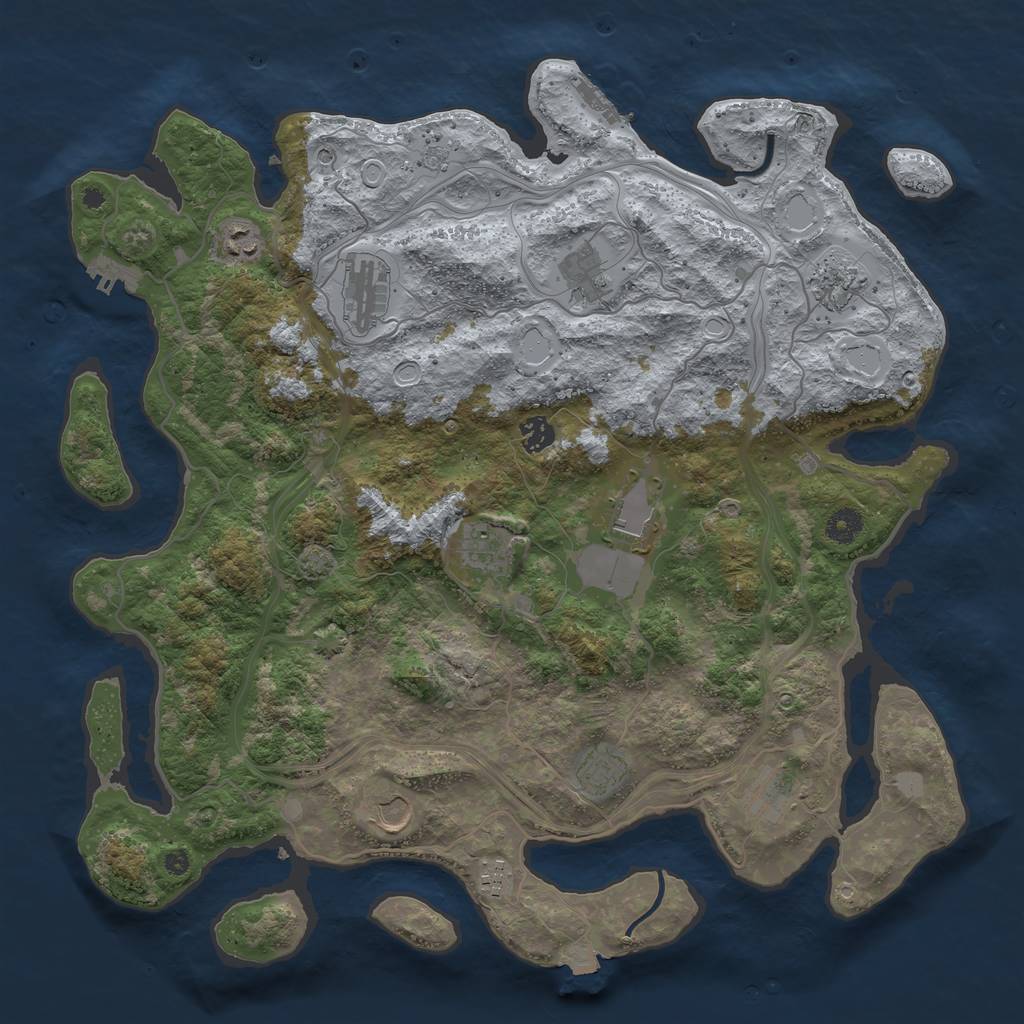 Rust Map: Procedural Map, Size: 4250, Seed: 185336613, 19 Monuments