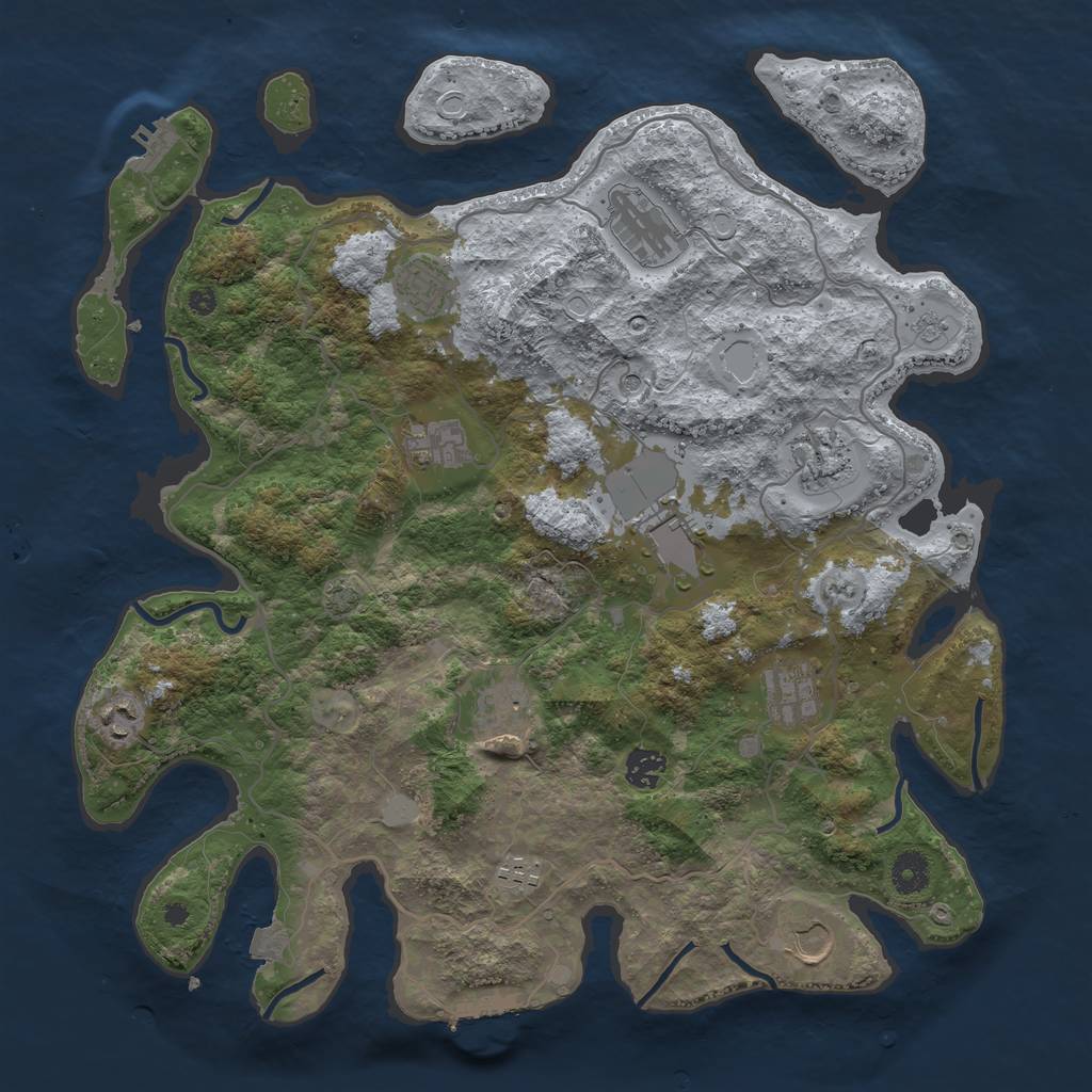 Rust Map: Procedural Map, Size: 4000, Seed: 236279544, 19 Monuments