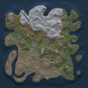 Thumbnail Rust Map: Procedural Map, Size: 4000, Seed: 1253177554, 19 Monuments