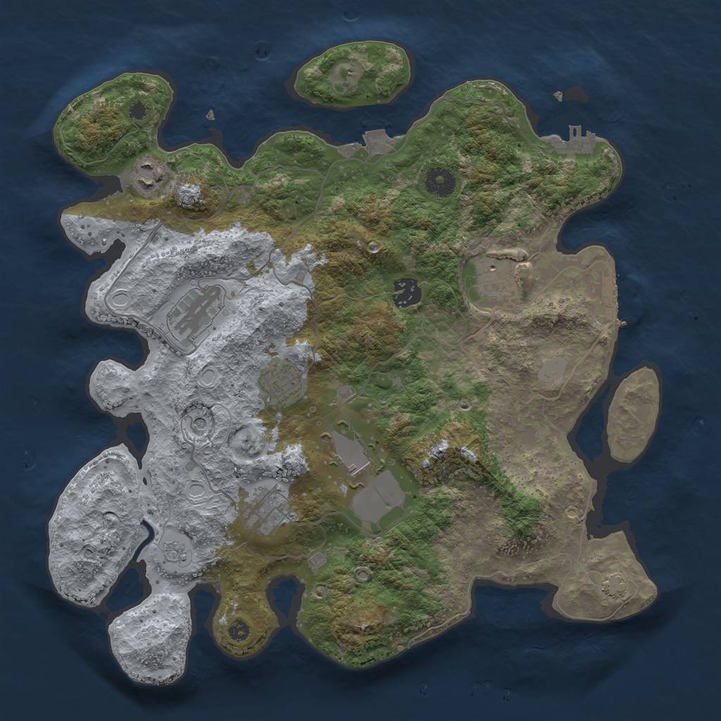 Rust Map: Procedural Map, Size: 3600, Seed: 39741268, 15 Monuments