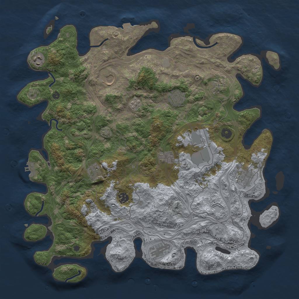 Rust Map: Procedural Map, Size: 4250, Seed: 765322985, 18 Monuments
