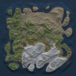 Thumbnail Rust Map: Procedural Map, Size: 4000, Seed: 1261784877, 18 Monuments