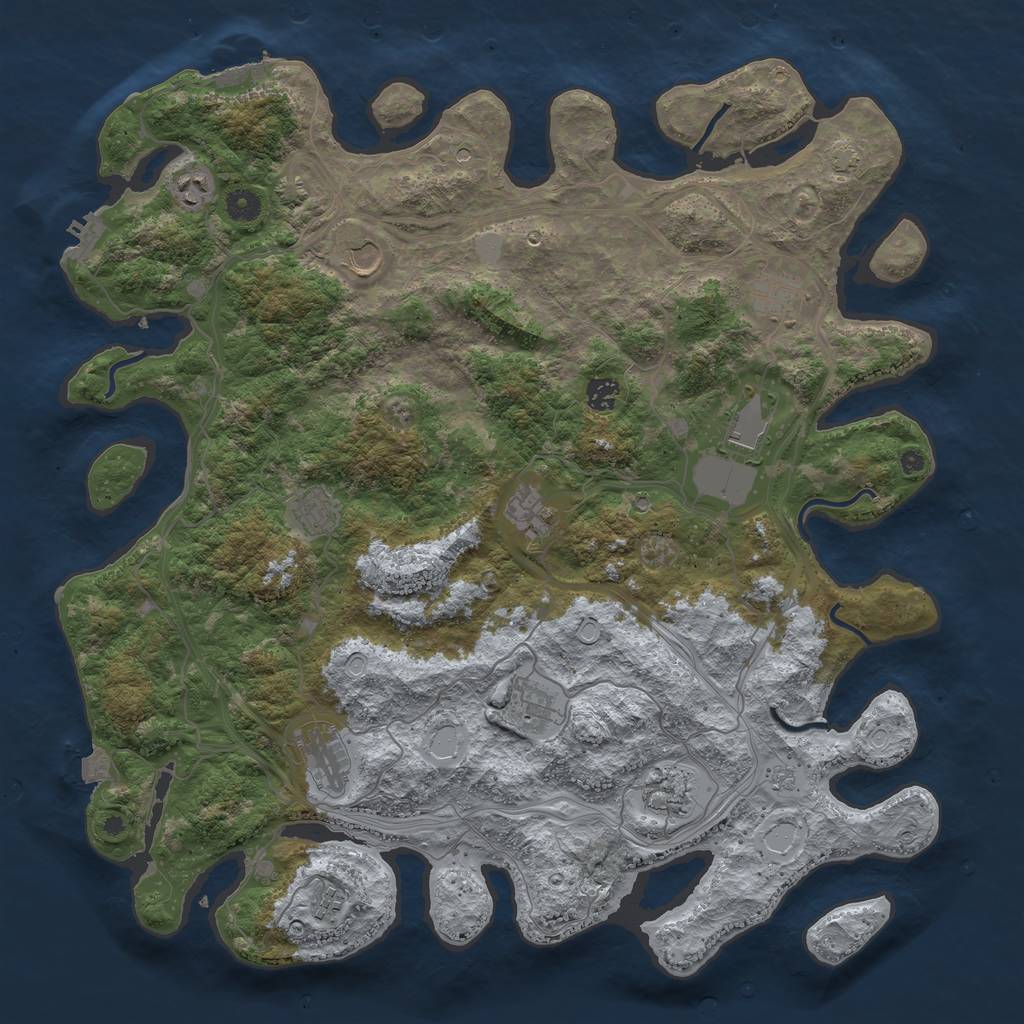 Rust Map: Procedural Map, Size: 4500, Seed: 1795980611, 19 Monuments