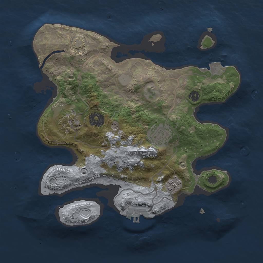 Rust Map: Procedural Map, Size: 2600, Seed: 5421, 9 Monuments