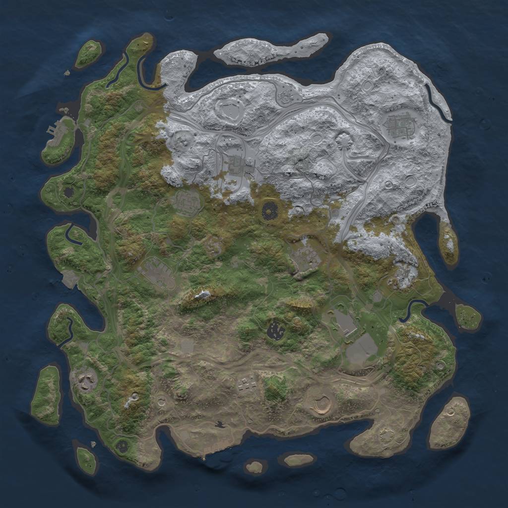 Rust Map: Procedural Map, Size: 4250, Seed: 6737363, 19 Monuments