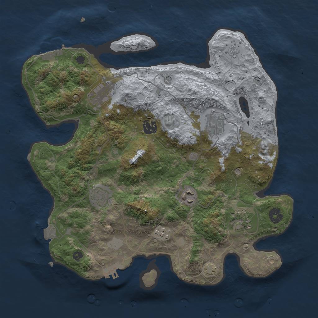 Rust Map: Procedural Map, Size: 3250, Seed: 453452145, 15 Monuments