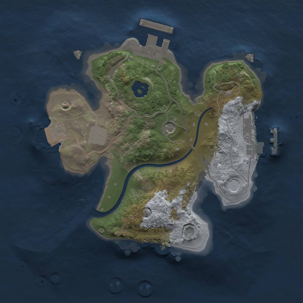 Rust Map: Procedural Map, Size: 1800, Seed: 712372, 4 Monuments