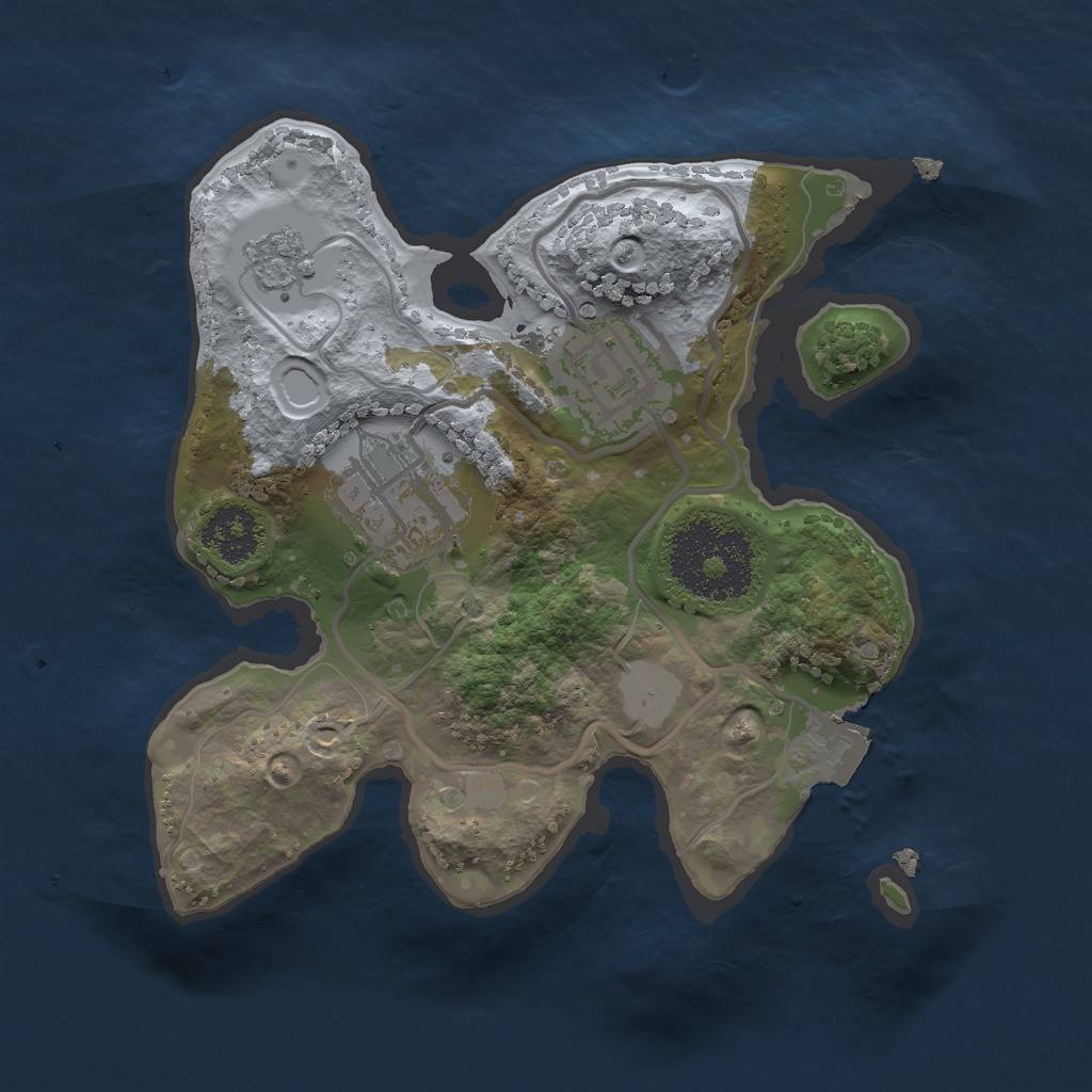 Rust Map: Procedural Map, Size: 2000, Seed: 2074845087, 6 Monuments