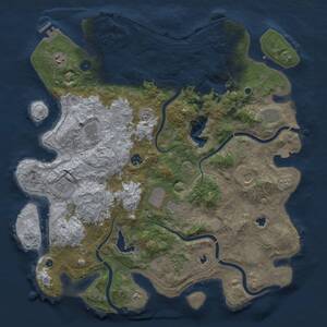 Thumbnail Rust Map: Procedural Map, Size: 4500, Seed: 1467872443, 16 Monuments